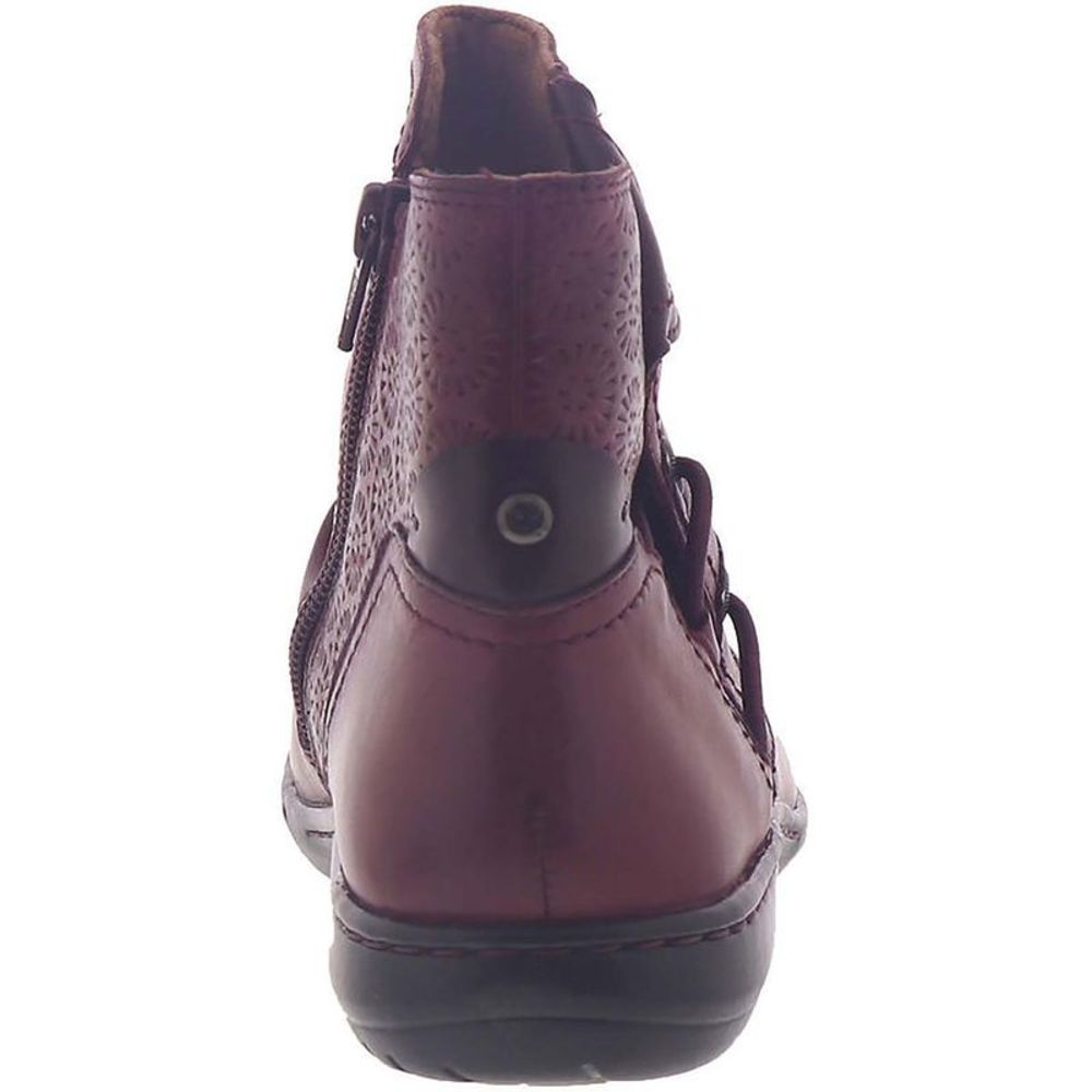 Cobb Hill Womens Penfield Ruch BT Red Leather Flat Ankle Boots Shoes NWT - Picture 3 of 3